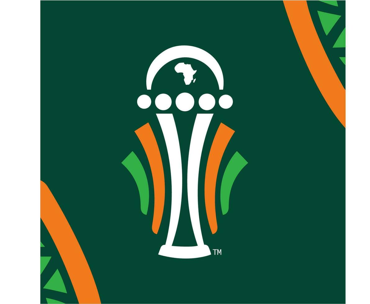 può avorio costa 2023 logo simbolo astratto africano tazza di nazioni calcio design vettore illustrazione con verde sfondo