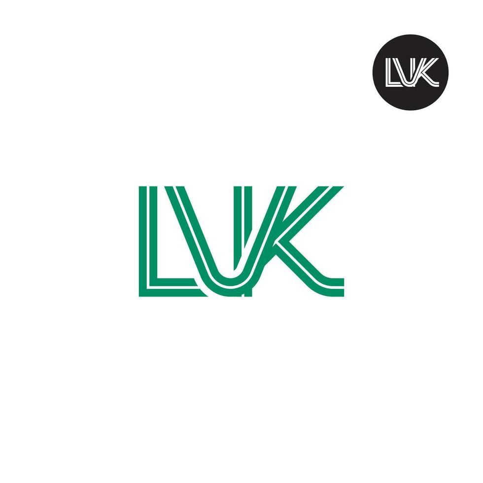 lettera lvk monogramma logo design con Linee vettore