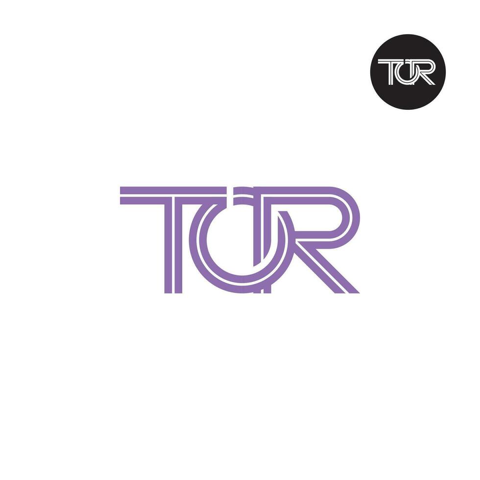 lettera tor monogramma logo design con Linee vettore