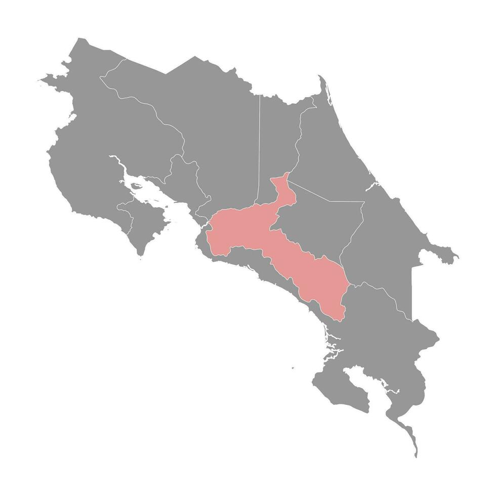 san jose Provincia carta geografica, amministrativo divisione di costa rica. vettore illustrazione.