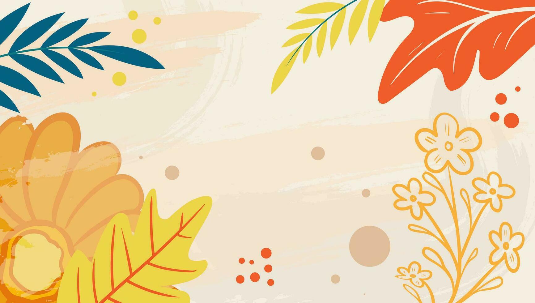 tropicale le foglie sfondo vettore. botanico fogliame bandiera design mano disegnato colorato per involucri, sfondi, cartoline, saluto carte, nozze inviti, romantico eventi vettore