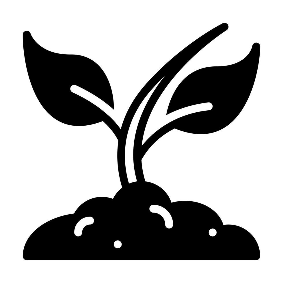 botanica glifo icona vettore