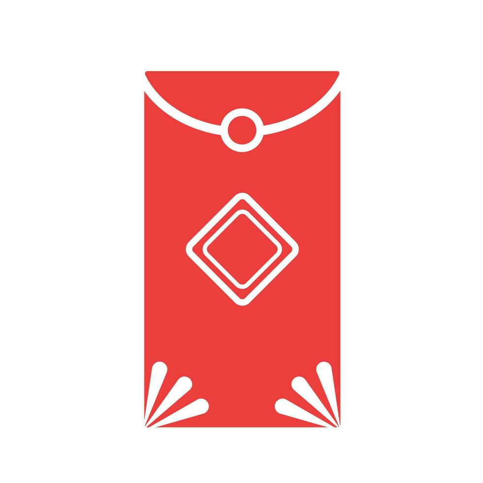 Cinese nuovo anno rosso Busta angpao vettore icona illustrazione con rosso colorato ombra silhouette isolato su pianura bianca sfondo. lunare Cinese nuovo anno a tema disegno.