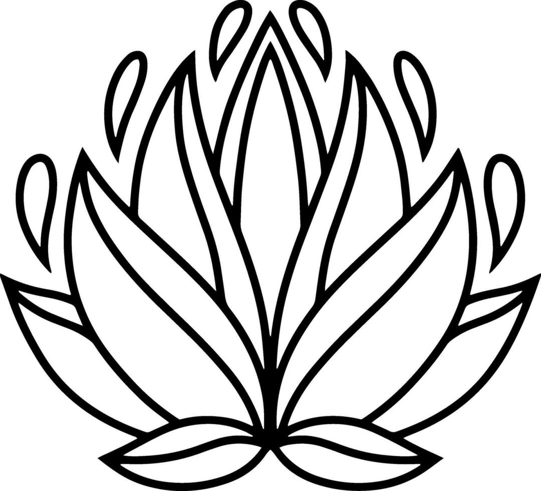 loto fiore scarabocchio icona incidere vettore
