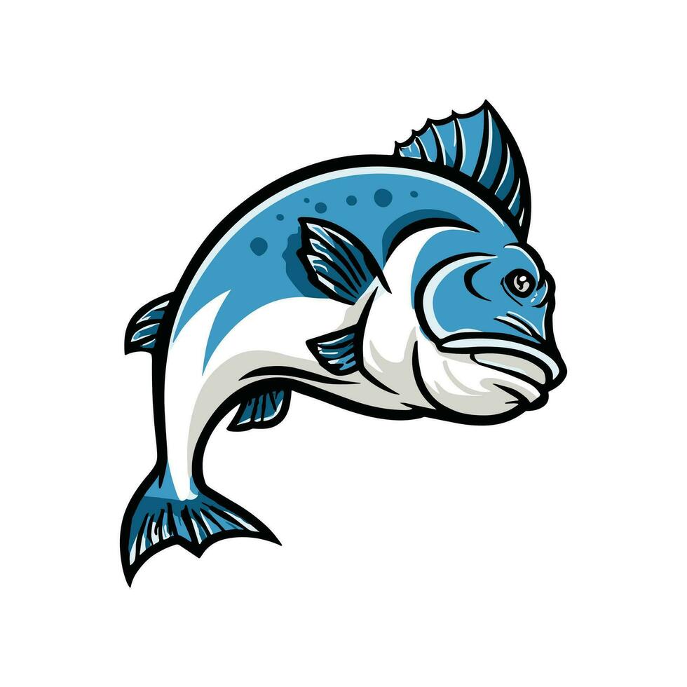 mano disegnato tonno cartone animato illustrazione vettore basso pesce