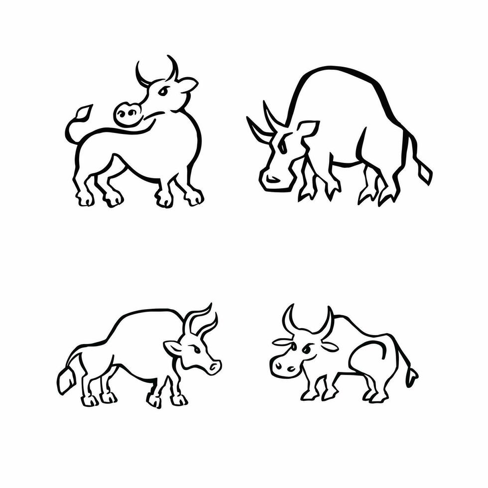 Toro schema impostare, linea, vettore illustrazione eps 10