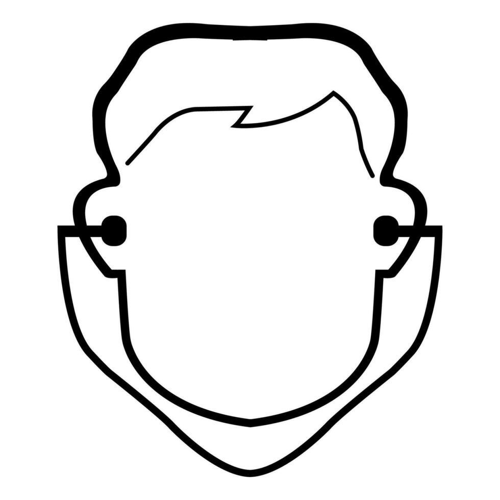simbolo di usura tappo per le orecchie segno isolare su sfondo bianco, illustrazione vettoriale eps.10