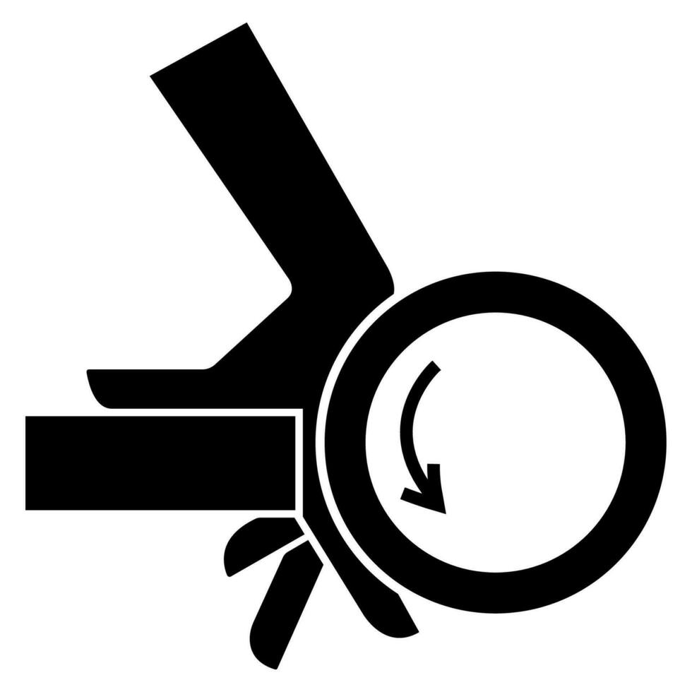 segno di simbolo del punto di pizzico del rullo di schiacciamento della mano vettore
