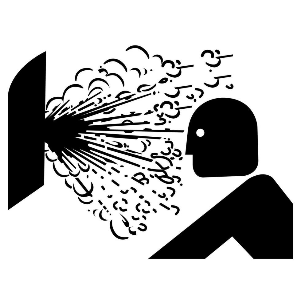 rilascio di esplosione del simbolo di pressione isolato su sfondo bianco, illustrazione vettoriale