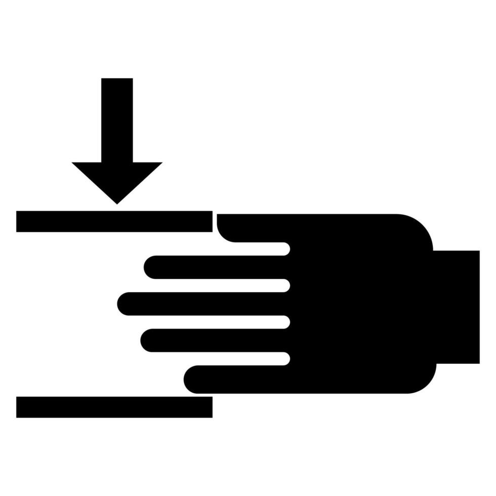 pericolo di schiacciamento attenzione alle tue mani segno vettore