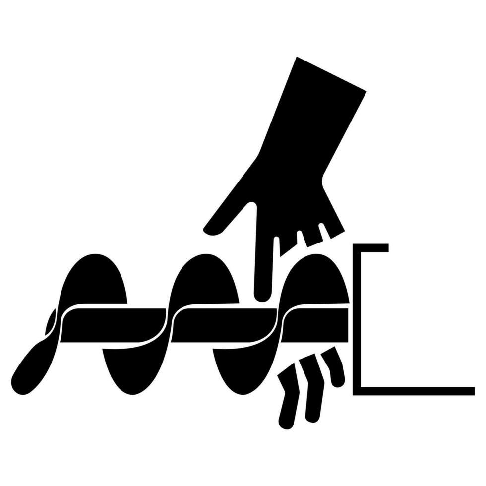 taglio di dita o mano coclea simbolo cartello isolato su bianca sfondo vettore