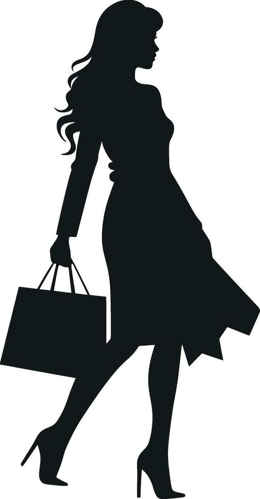 ai generato ragazza con shopping borse. ai generato illustrazione. vettore