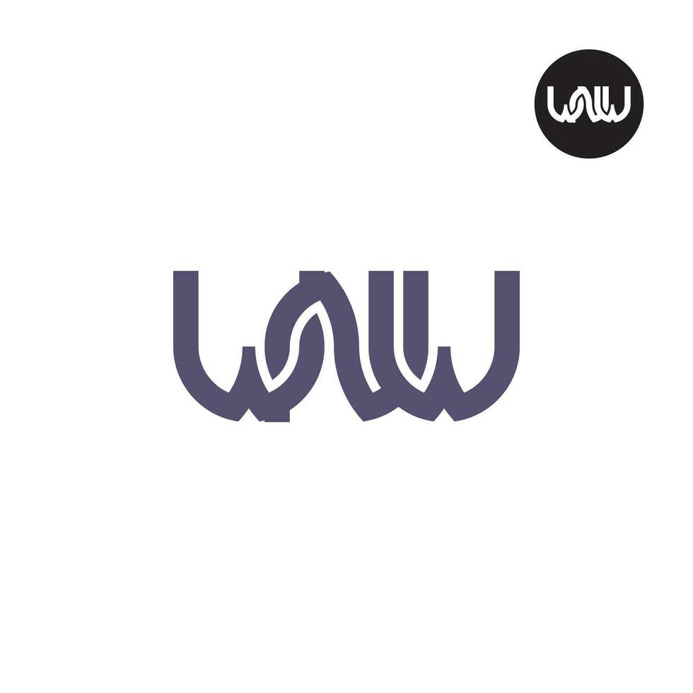 lettera wnw monogramma logo design vettore
