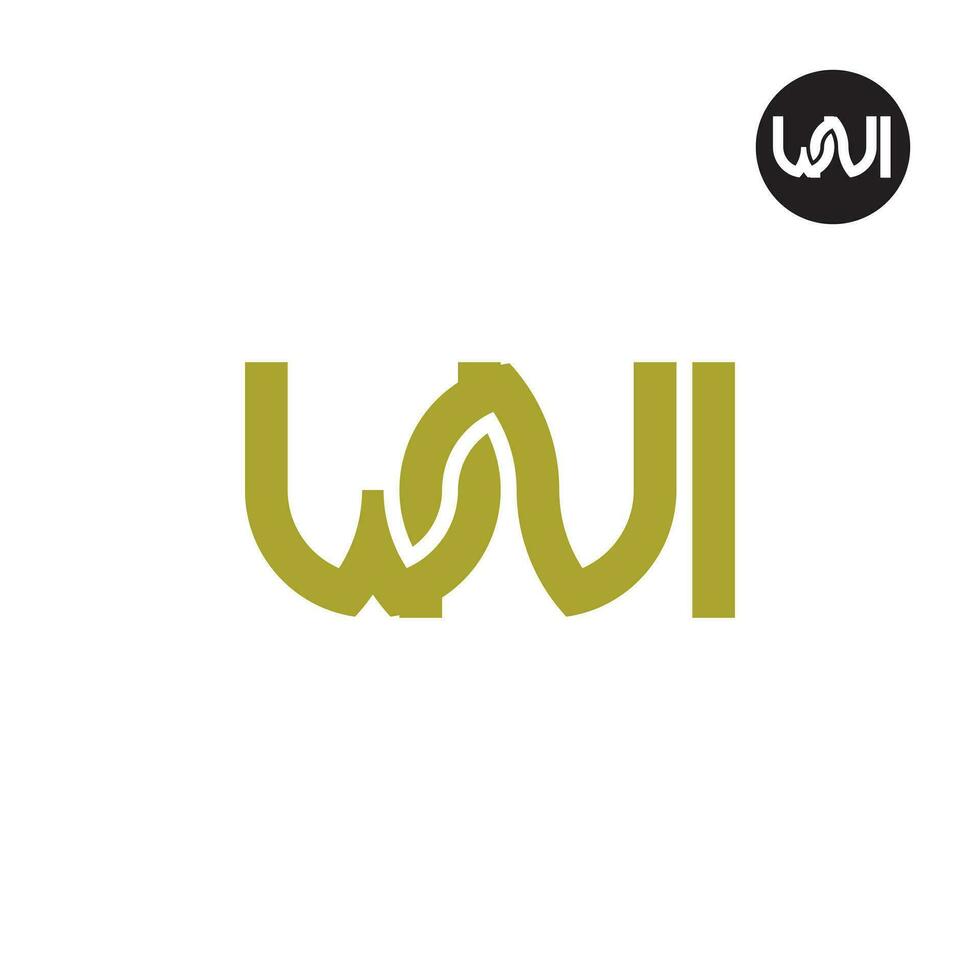 lettera wni monogramma logo design vettore