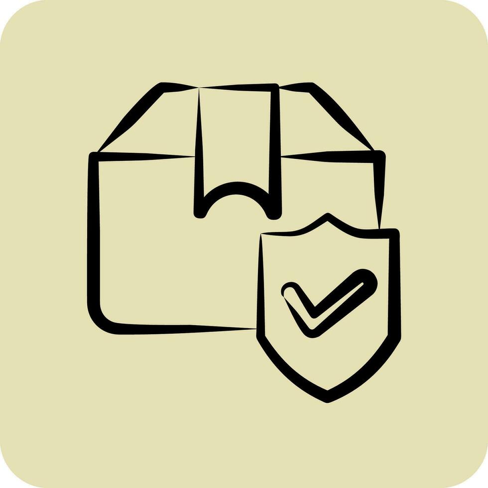icona carico assicurazione. relazionato per finanza simbolo. mano disegnato stile. semplice design modificabile. semplice illustrazione vettore