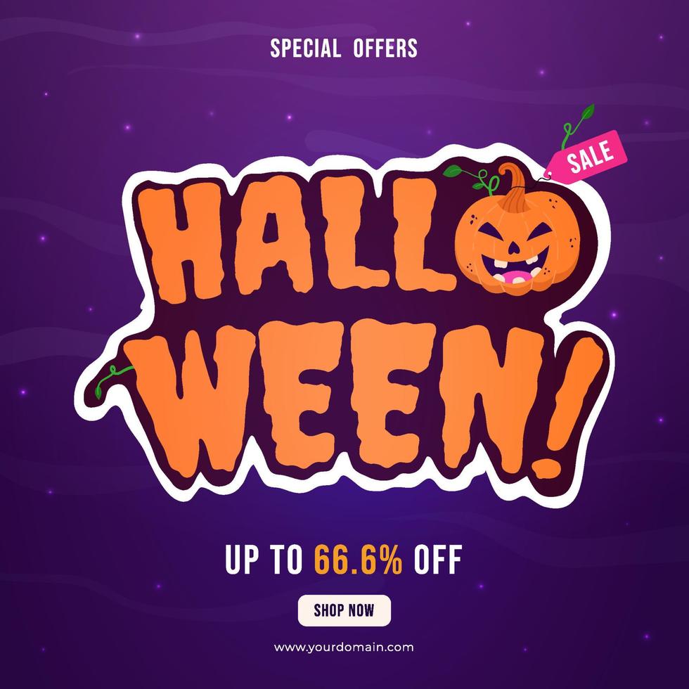 Happy Halloween offerte speciali, sconto speciale. banner sui social media vettore