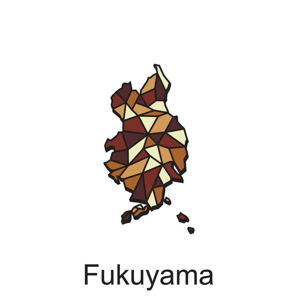 carta geografica città di fukuyama mondo carta geografica internazionale vettore modello con schema grafico stile, isolato su bianca sfondo