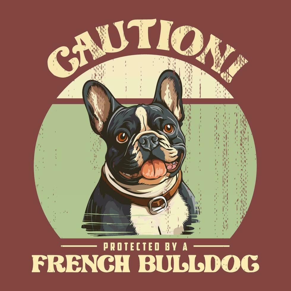 francese bulldog Vintage ▾ maglietta design illustrazione vettore