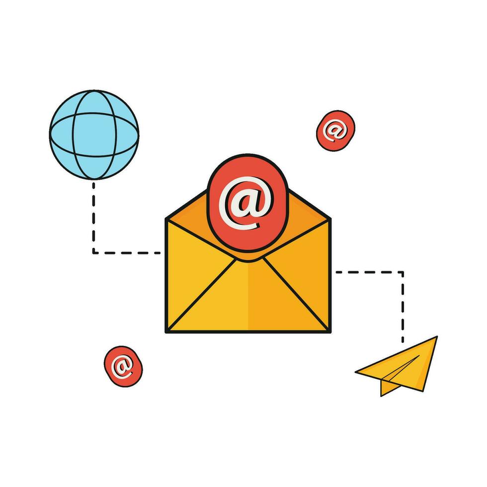 e-mail con Internet illustrazione vettore