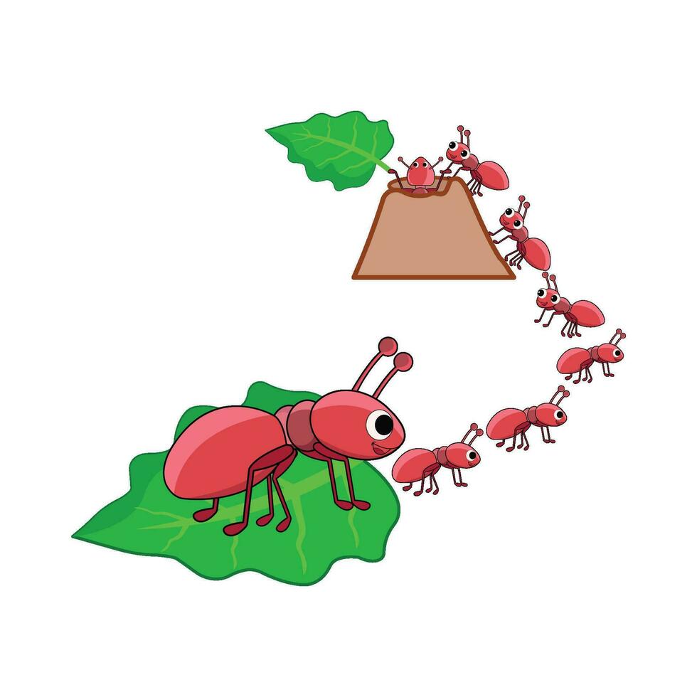 formica con sabbia illustrazione vettore