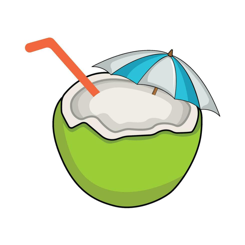 Noce di cocco bevanda illustrazione vettore