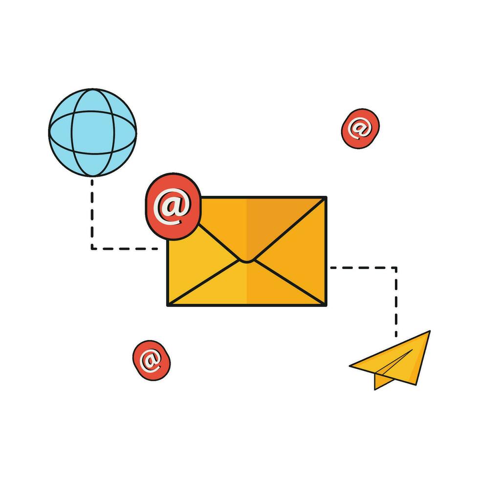 e-mail marketing con Internet illustrazione vettore