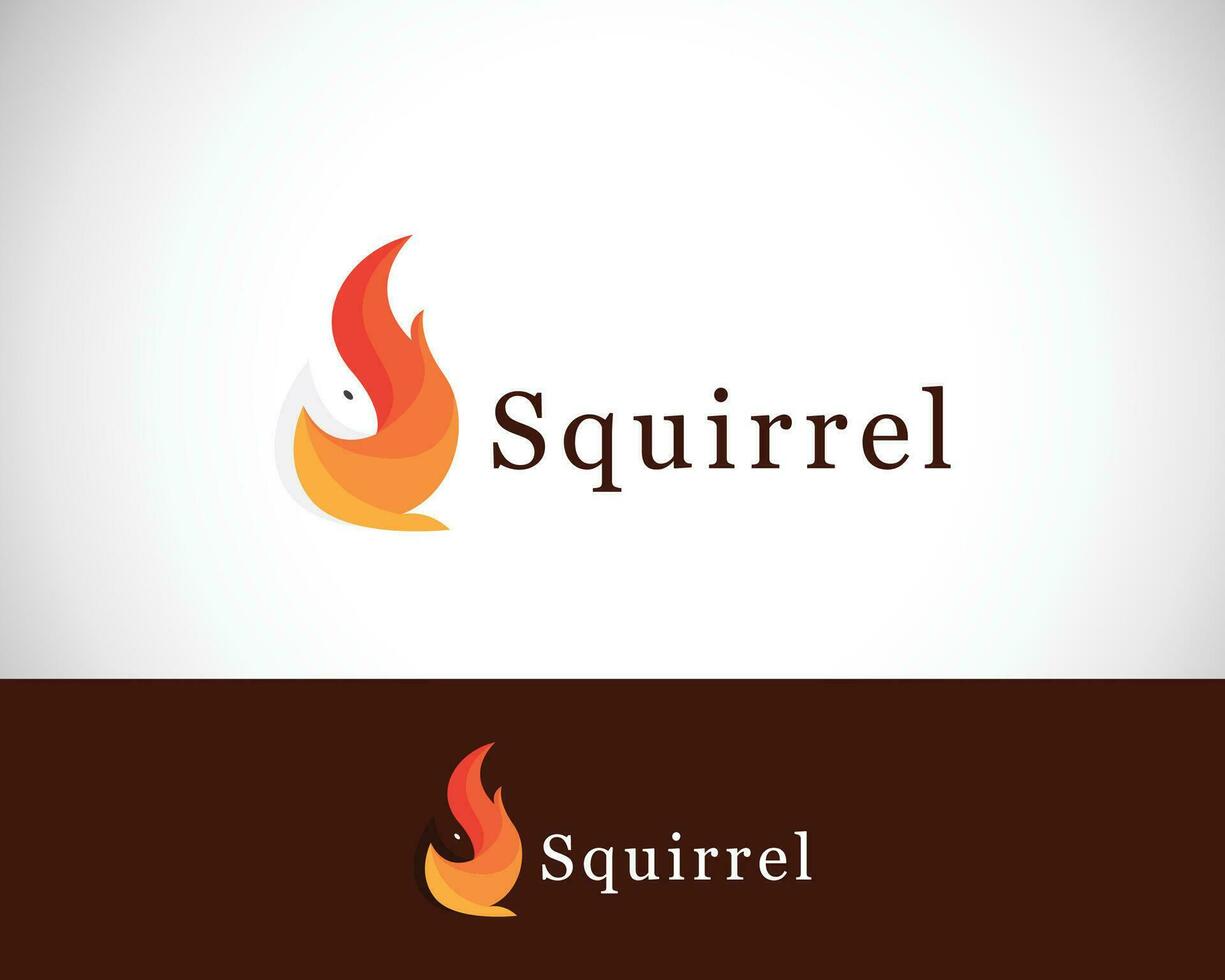 scoiattolo logo creativo design concetto telaio fuoco attività commerciale logo vettore