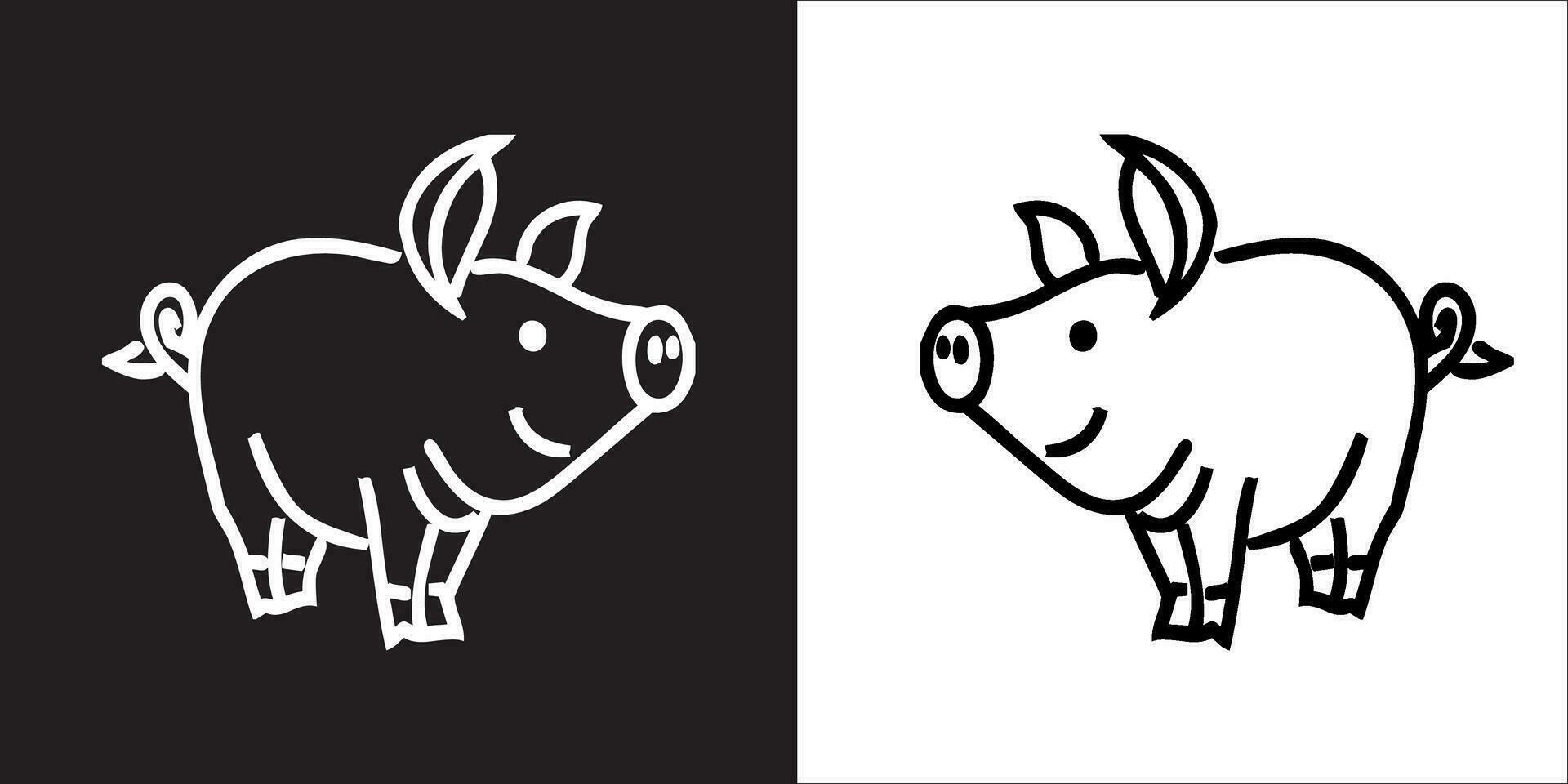illustrazione vettore grafica di maiale icona
