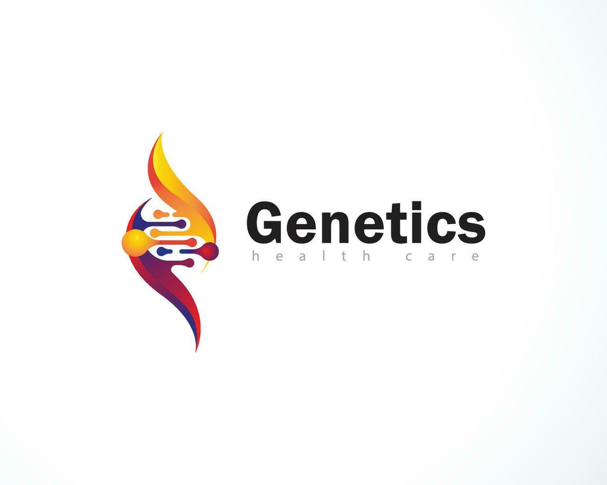 genetica logo creativo dna logo Salute illustrazione design colore moderno vettore