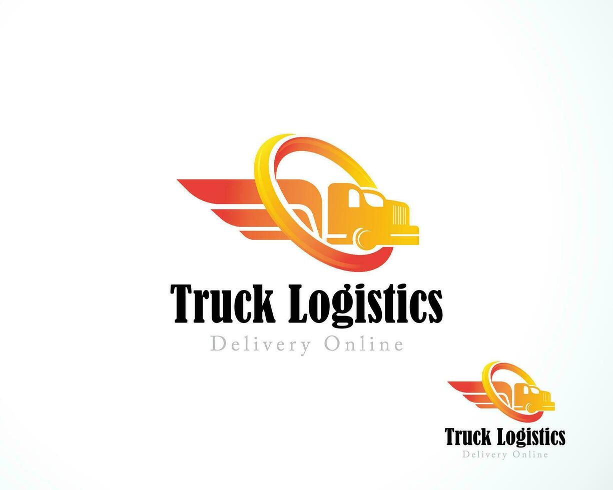 camion la logistica logo creativo colore pendenza esprimere trasporto design concetto veloce vettore