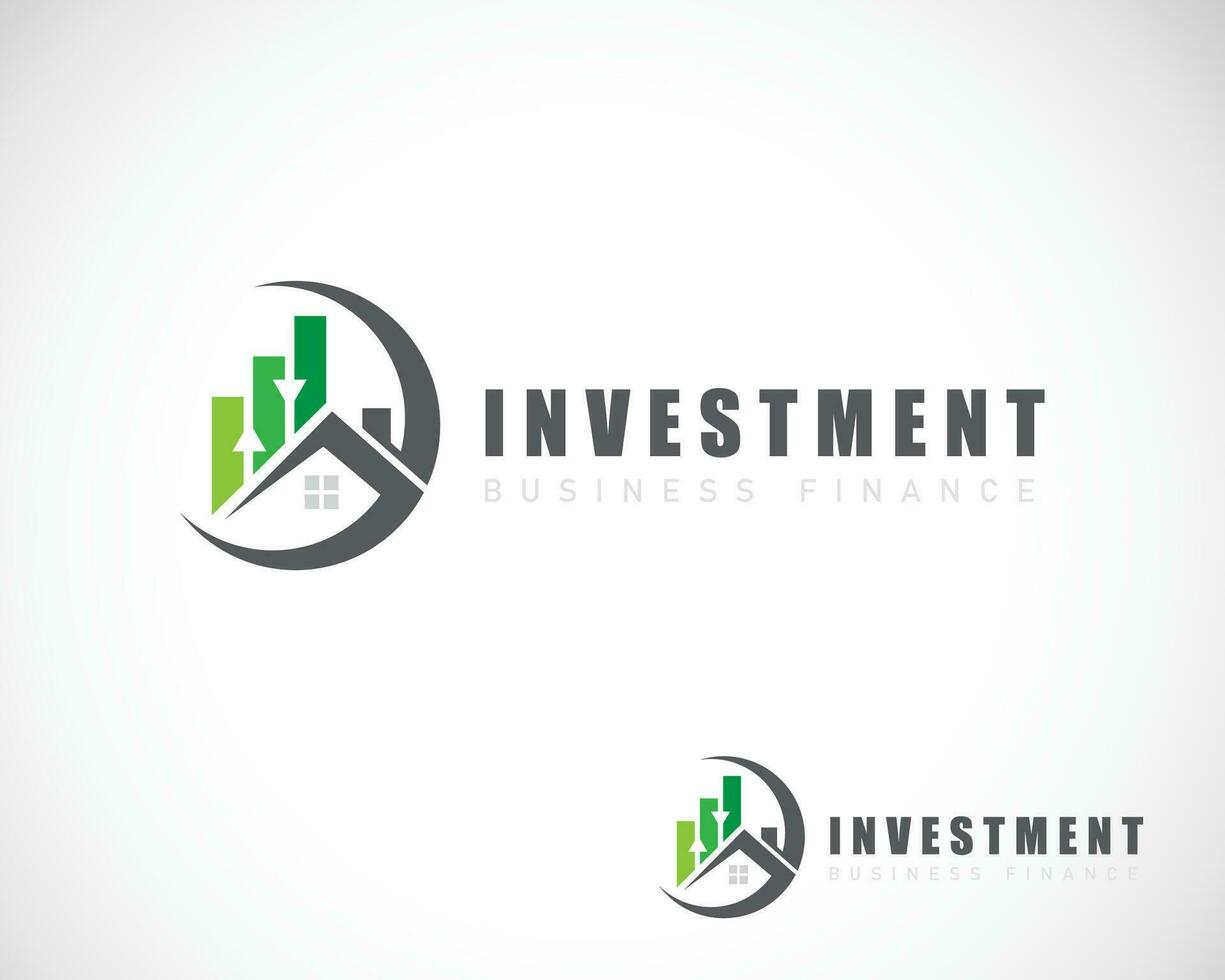 investimento logo creativo diagramma attività commerciale finanza design concetto casa edificio vettore