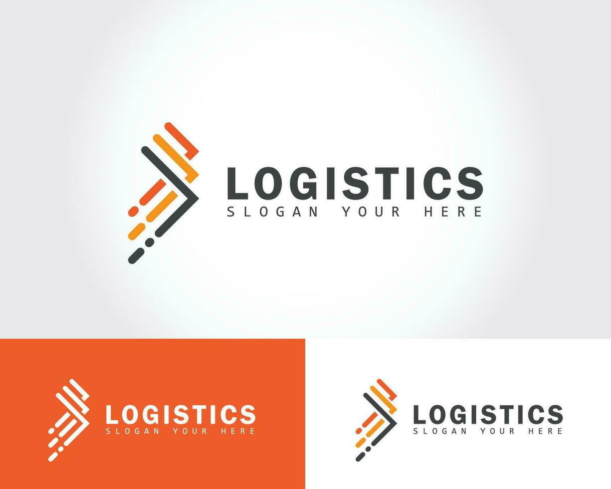 la logistica logo creativo cartello simbolo mercato attività commerciale freccia vettore