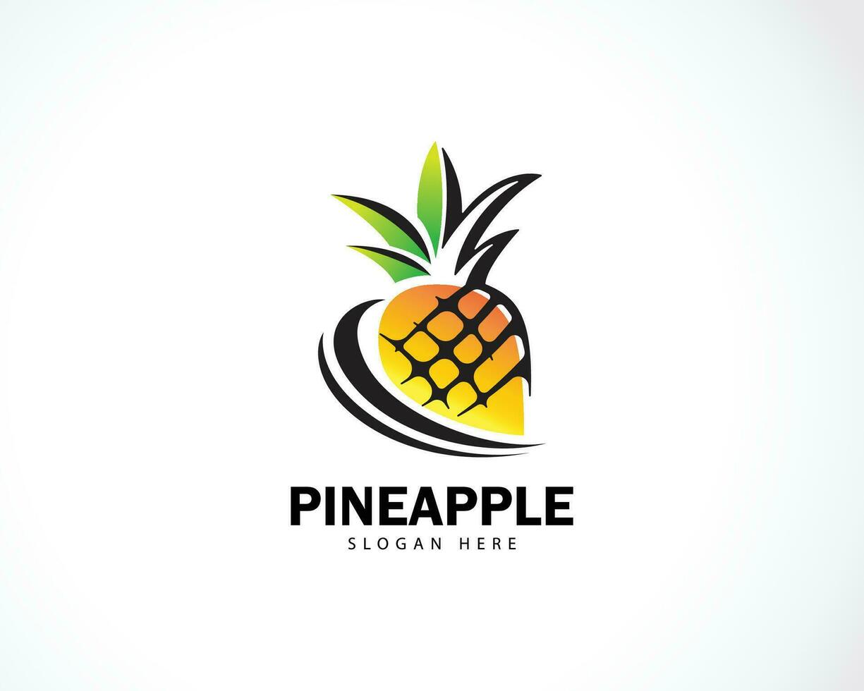 ananas azienda agricola logo creativo design concetto cibo verdure vettore