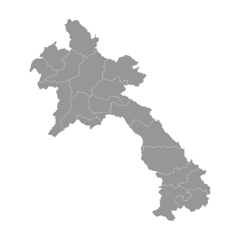 lao popoli democratico repubblica carta geografica con amministrativo divisioni. vettore illustrazione.