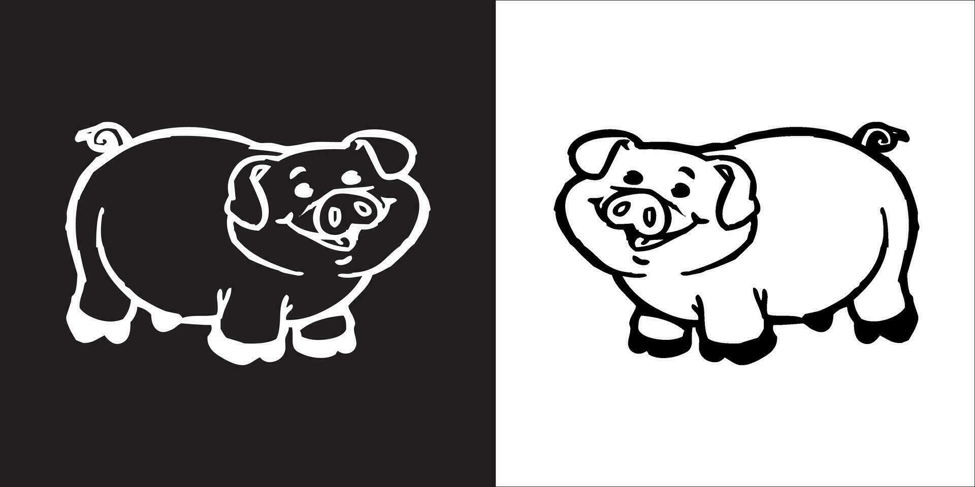 illustrazione vettore grafica di maiale icona