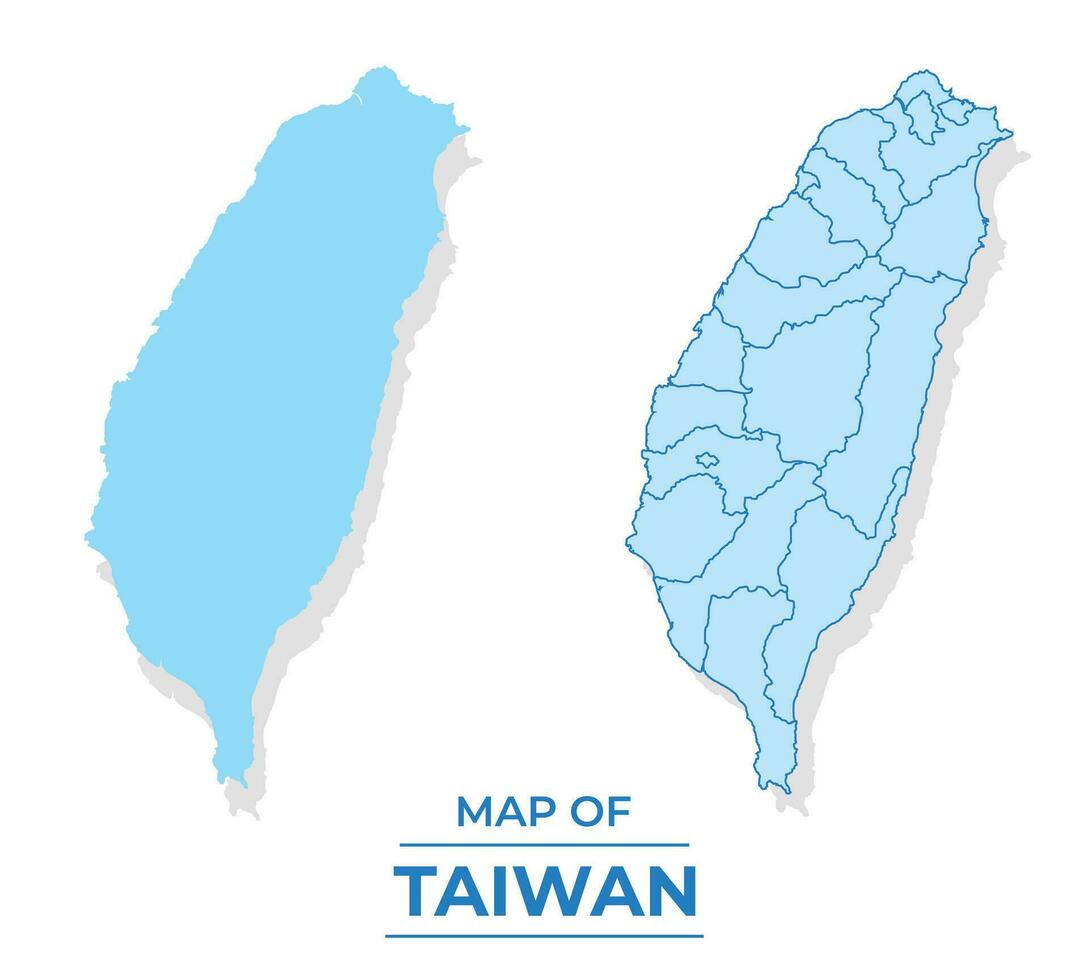 vettore Taiwan carta geografica impostato semplice piatto e schema stile illustrazione