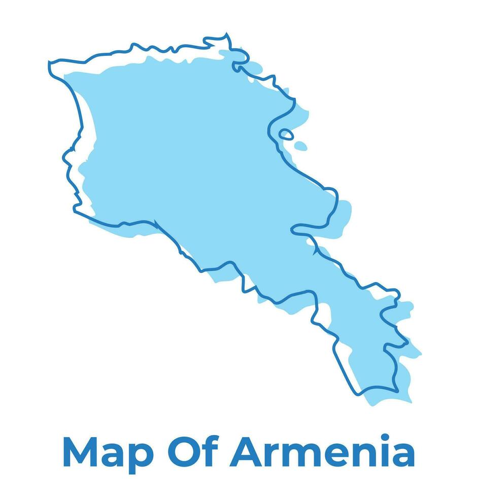 Armenia semplice schema carta geografica vettore illustrazione