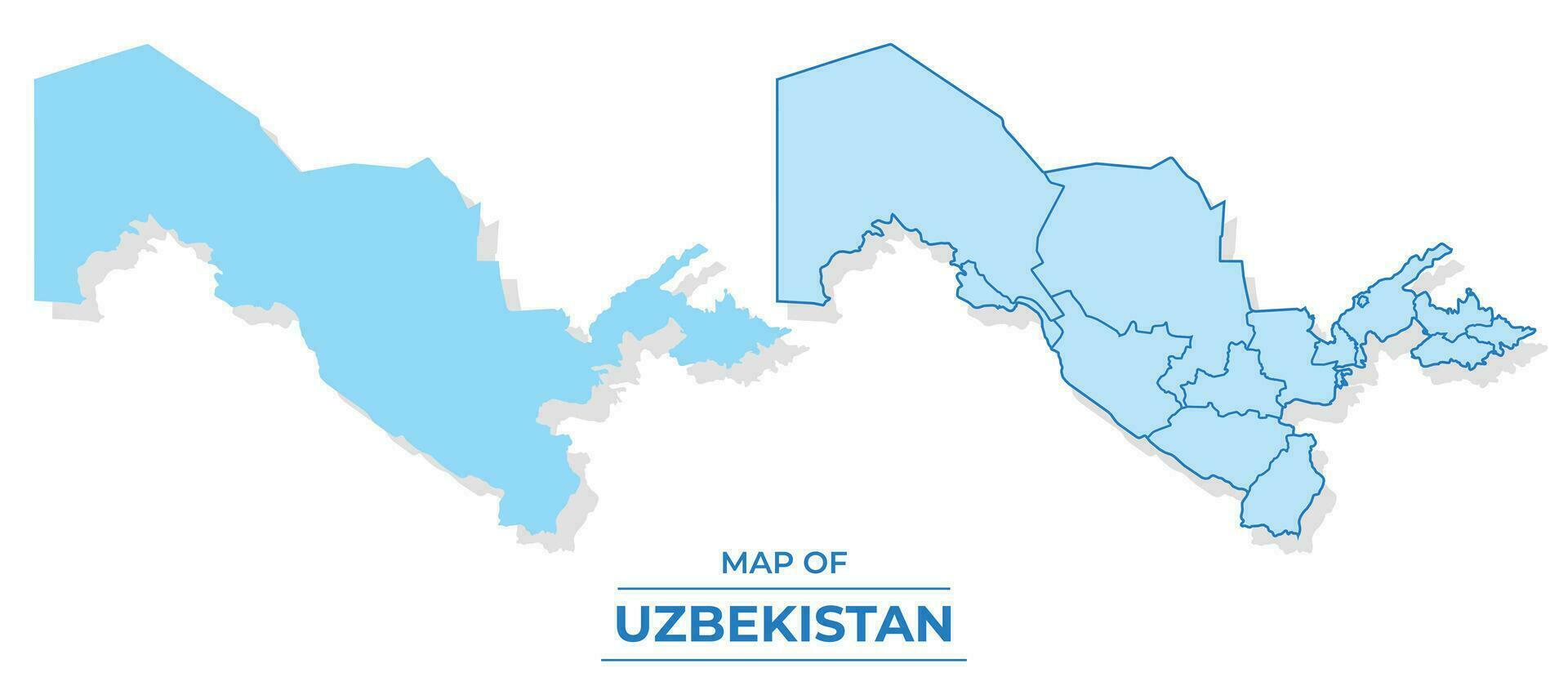 vettore Uzbekistan carta geografica impostato semplice piatto e schema stile illustrazione
