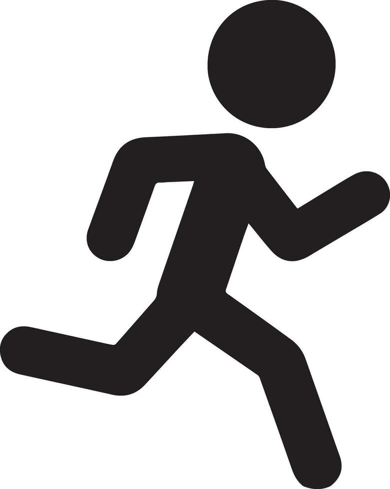 minimo bastone figura personaggio correre vettore silhouette, nero colore silhouette, bianca sfondo 8