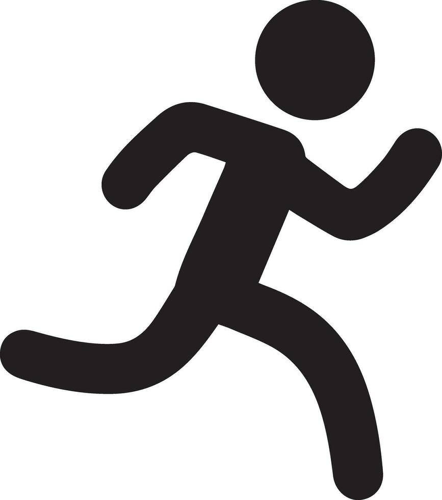 minimo bastone figura personaggio correre vettore silhouette, nero colore silhouette, bianca sfondo 11