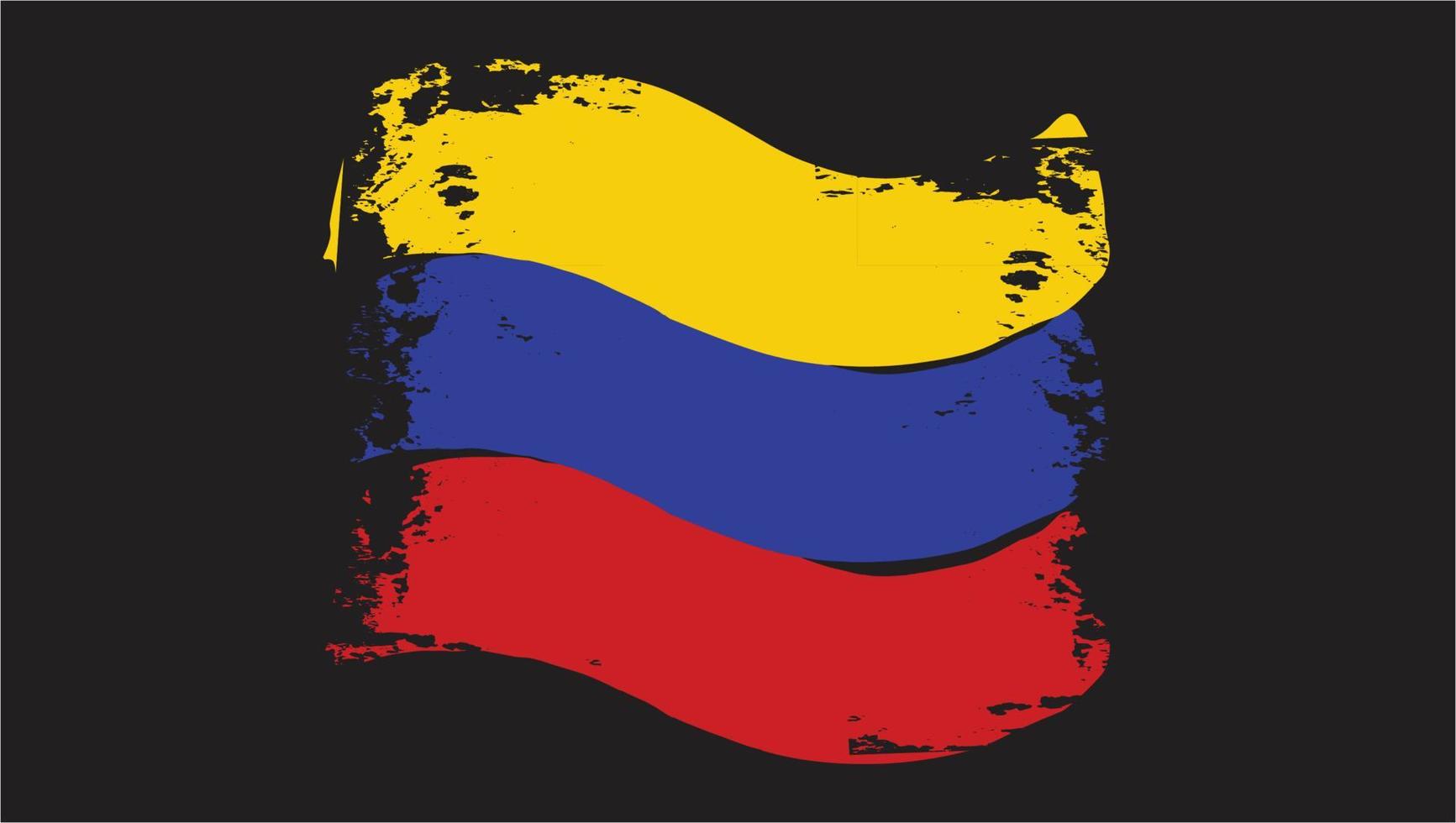 pennello dipinto ad acquerello trasparente bandiera della colombia vettore