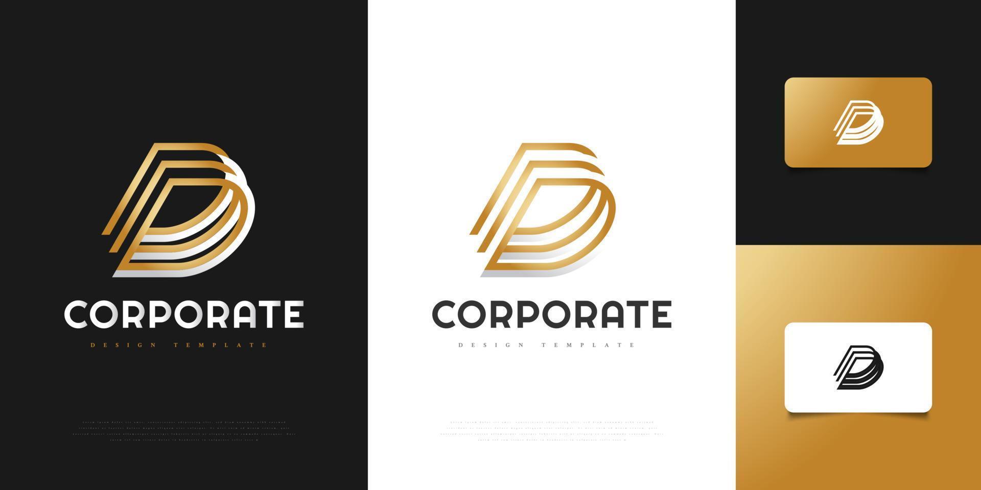 modello di progettazione logo astratto ed elegante lettera d. simbolo grafico dell'alfabeto per l'identità aziendale aziendale vettore