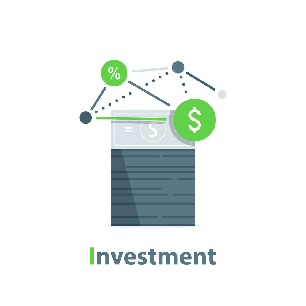 personale finanze, investimenti piani impostato concetto, salva investimento. strategia e ritorno su investimento vettore