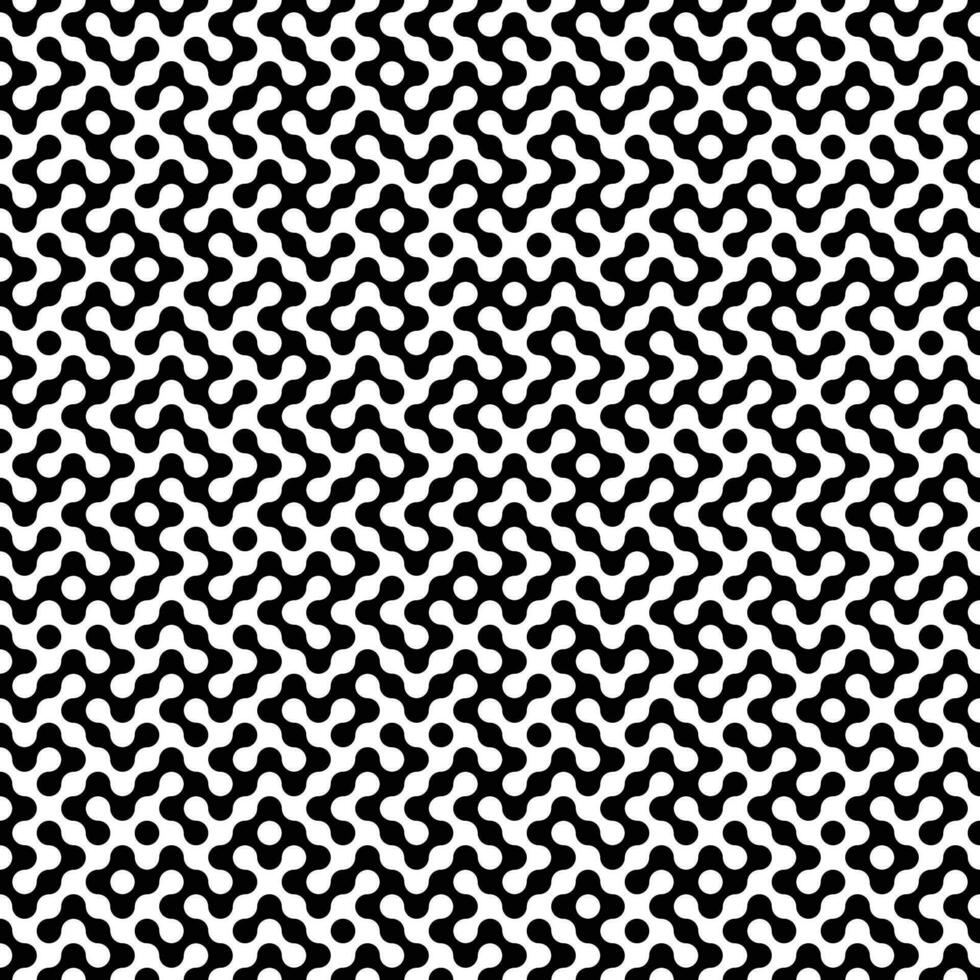 nero e bianca geometrico arrotondato diagonale labirinto modello vettore