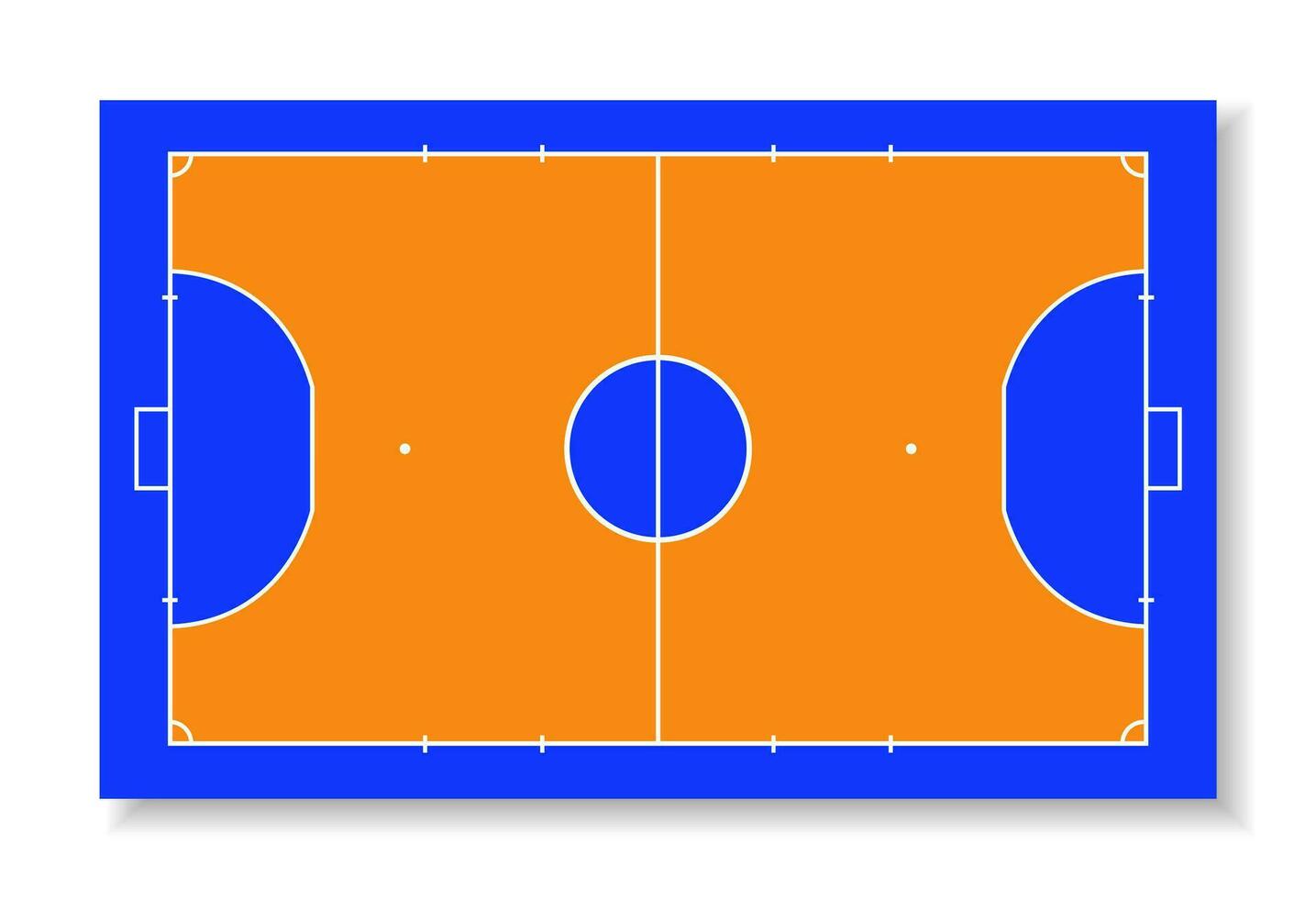 futsal Tribunale o campo superiore Visualizza vettore illustrazione