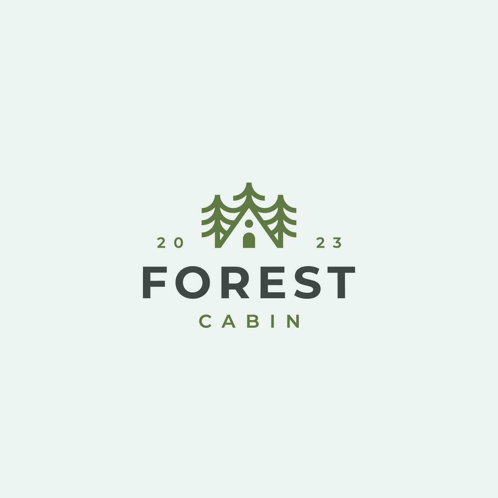 foresta cabina logo design modello vettore