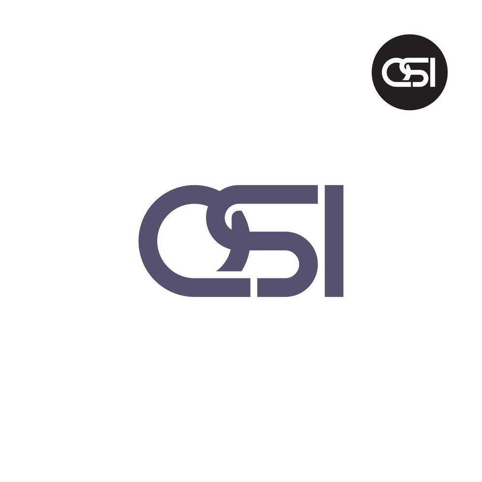 lettera qsi monogramma logo design vettore
