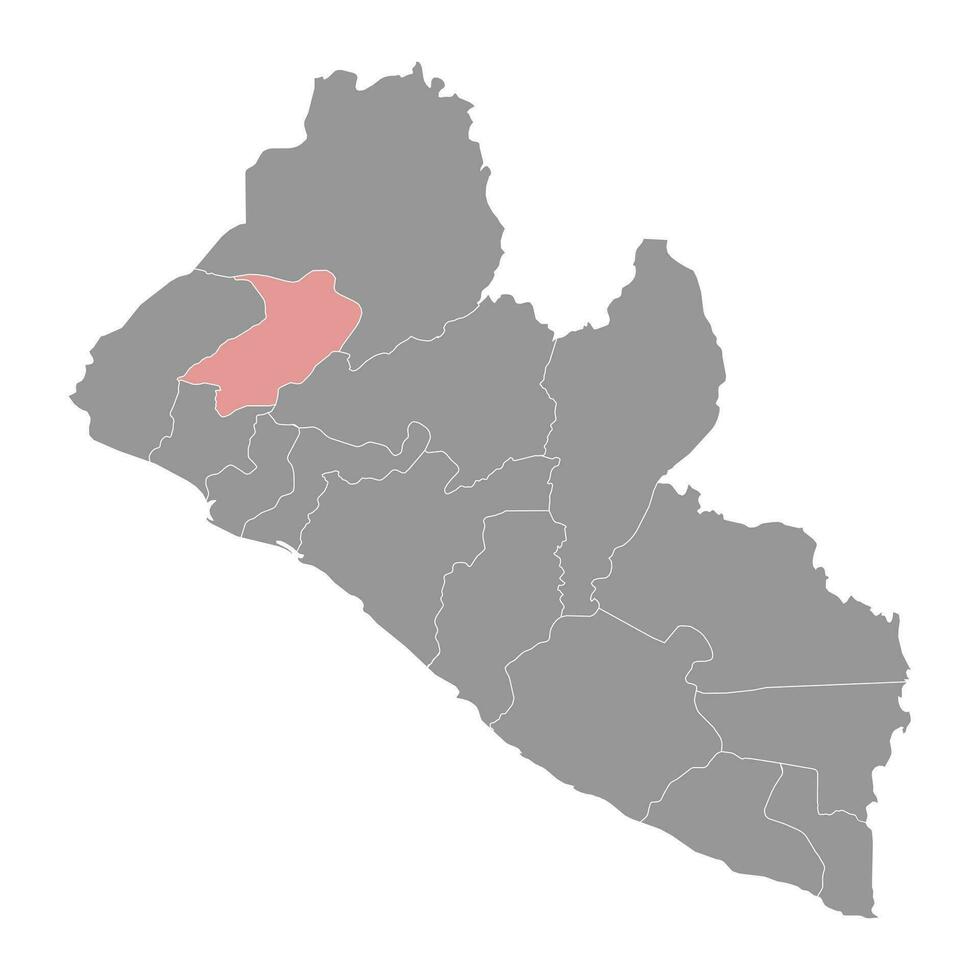 gbarpolu carta geografica, amministrativo divisione di Liberia. vettore illustrazione.