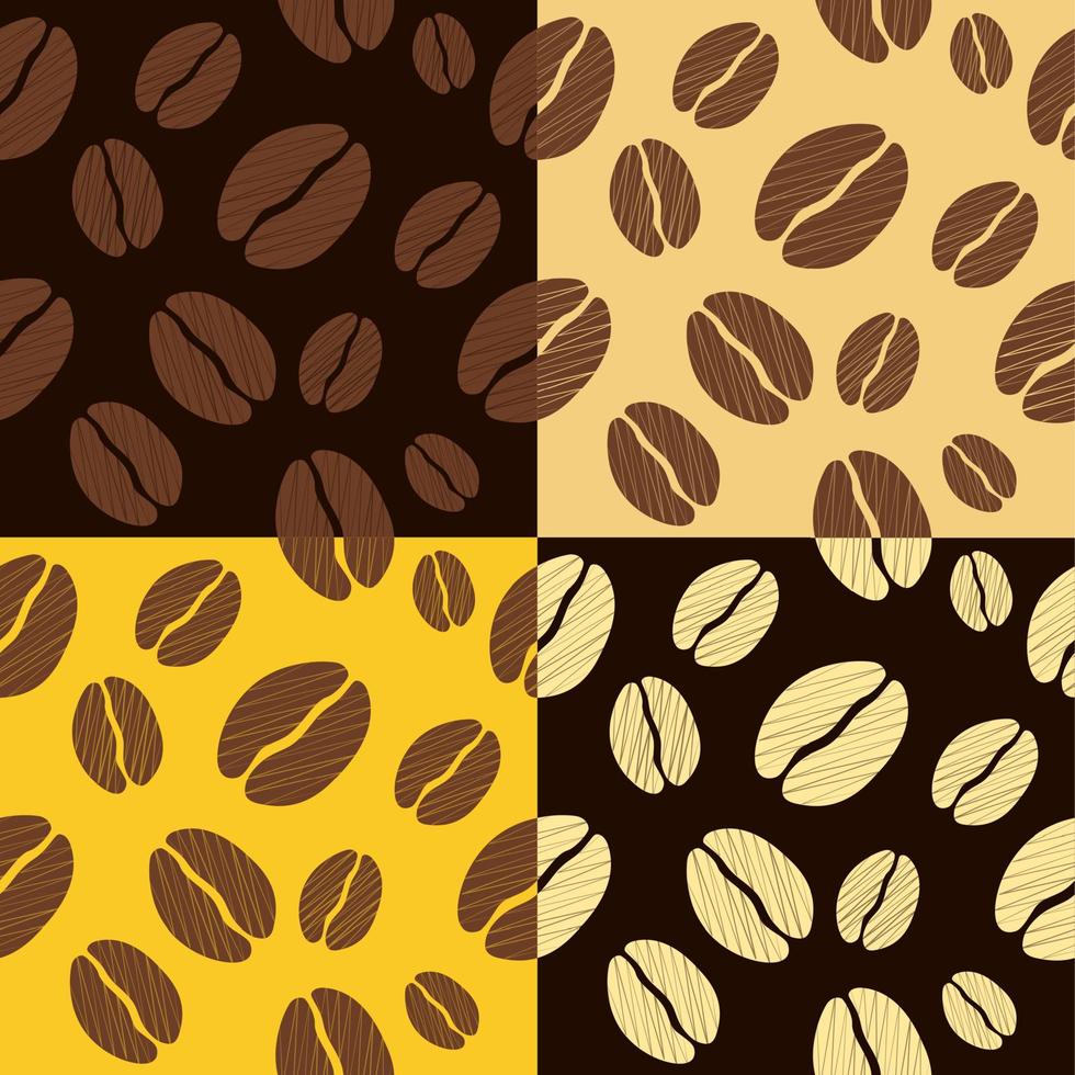 chicchi di caffè senza cuciture modello di sfondo illustrazione vettoriale