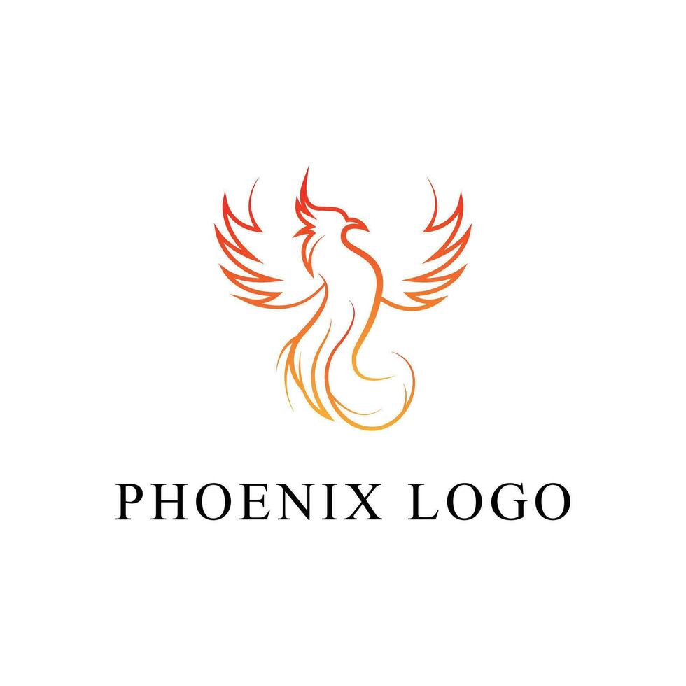 Fenice uccello logo design vettore modello